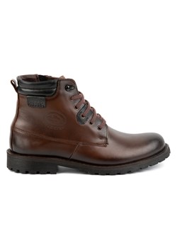 Buty zimowe męskie trzewiki skórzane 754 ciemny brąz ze sklepu butyolivier w kategorii Buty zimowe męskie - zdjęcie 178700132