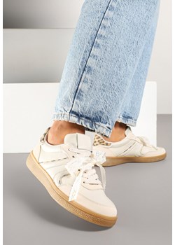 Beżowe Sneakersy w Stylu Klasycznych Tenisówek z Odpinaną Kokardką Korimarela ze sklepu born2be.pl w kategorii Buty sportowe damskie - zdjęcie 178702730