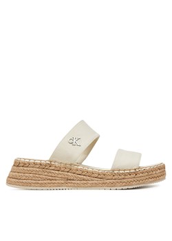 Espadryle Calvin Klein Jeans Sporty Rope Mg Lth Webbing YW0YW01704 Beżowy ze sklepu eobuwie.pl w kategorii Espadryle damskie - zdjęcie 178705064