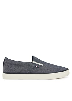 Tenisówki Tommy Hilfiger Th Hi Vulc Low Slip On Ch FM0FM05390 Niebieski ze sklepu eobuwie.pl w kategorii Trampki męskie - zdjęcie 178705144