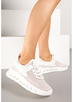 Białe Buty Sportowe Sneakersy Siateczkowe na Tłoczonej Platformie Lurilia ze sklepu renee.pl w kategorii Buty sportowe damskie - zdjęcie 178705182
