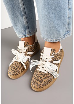 Panterkowe Sneakersy Typu Kultowe Tenisówki z Ozdobną Odpinaną Kokardą Korilinda ze sklepu renee.pl w kategorii Buty sportowe damskie - zdjęcie 178705232