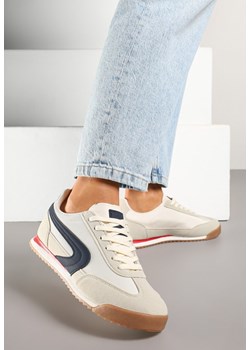 Beżowo-Szare Sneakersy w Klasycznym Stylu Ellirianne ze sklepu born2be.pl w kategorii Buty sportowe damskie - zdjęcie 178705951