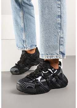 Czarne Sneakersy na Grubej Podeszwie Ozdobione Tłoczeniem Zardisa ze sklepu born2be.pl w kategorii Buty sportowe damskie - zdjęcie 178706062