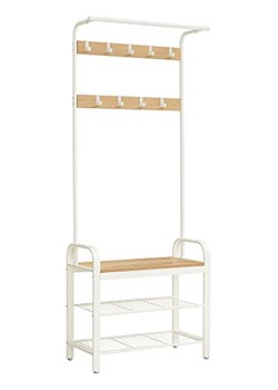 Songmics Wieszak stojący w kolorze kremowo-jasnobrązowym - 77 x 183 x 33,7 cm ze sklepu Limango Polska w kategorii Szafy - zdjęcie 178708072