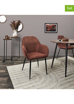 THE HOME DECO FACTORY Fotele (2 szt.) w kolorze czerwono-pomarańczowym - 59 x 85 x 55,7 cm ze sklepu Limango Polska w kategorii Pufy i siedziska - zdjęcie 178708092