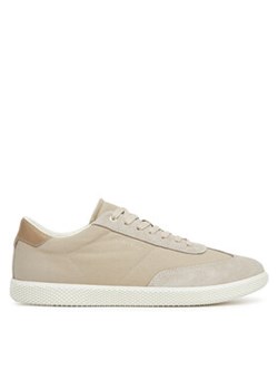 Calvin Klein Sneakersy Low Top Lace Up Cv Mix HM0HM01724 Beżowy ze sklepu MODIVO w kategorii Buty sportowe męskie - zdjęcie 178711530