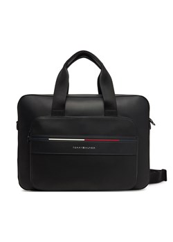 Torba na laptopa Tommy Hilfiger Th Foundation Computer Bag AM0AM13198 Czarny ze sklepu eobuwie.pl w kategorii Torby na laptopa - zdjęcie 178713090