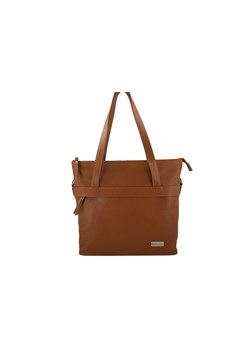 Torebka skórzana shopper na ramię - Brązowa jasna ze sklepu butyolivier w kategorii Torby Shopper bag - zdjęcie 178724511