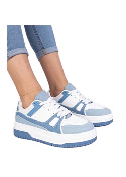 Niebieskie damskie sneakersy sportowe ze sklepu ButyModne.pl w kategorii Buty sportowe damskie - zdjęcie 178735694