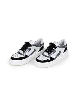 Anna Morellini Skórzane sneakersy &quot;Ludia&quot; w kolorze biało-czarnym ze sklepu Limango Polska w kategorii Buty sportowe damskie - zdjęcie 178737394