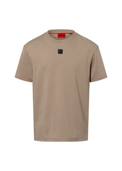 HUGO Koszulka męska - Dalile Mężczyźni Bawełna beżowy jednolity ze sklepu vangraaf w kategorii T-shirty męskie - zdjęcie 178738543