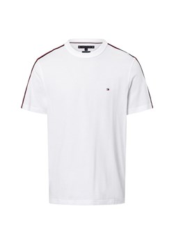 Tommy Hilfiger Koszulka męska - Global Stripe Tape Tee Mężczyźni Bawełna biały jednolity ze sklepu vangraaf w kategorii T-shirty męskie - zdjęcie 178738550