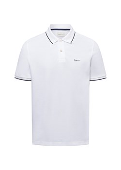 Gant Męska koszulka polo - Tipping Mężczyźni Bawełna biały jednolity ze sklepu vangraaf w kategorii T-shirty męskie - zdjęcie 178738554
