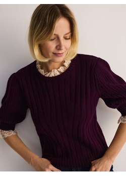 Reserved - Sweter z bufiastymi rękawami - mahoniowy ze sklepu Reserved w kategorii Swetry damskie - zdjęcie 178741084