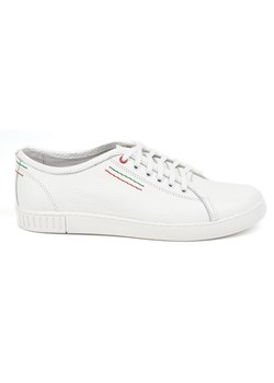 Buty Polbut Skórzane Sneakersy Męskie Model 2129 biały ze sklepu butyolivier w kategorii Półbuty męskie - zdjęcie 178741761