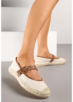 Brązowo-Beżowe Espadryle na Podeszwie z Plecionki z Paskiem ze Sprzączką Ridimiria ze sklepu renee.pl w kategorii Espadryle damskie - zdjęcie 178744782