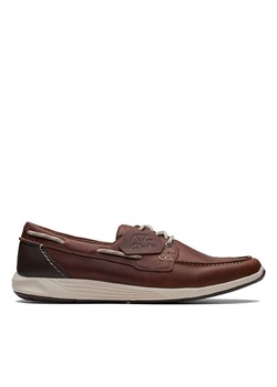 Clarks Skórzane slippersy &quot;ATL Sail Go&quot; w kolorze brązowym ze sklepu Limango Polska w kategorii Buty sportowe męskie - zdjęcie 178749321