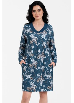 Sukienka homewear Italian Fashion Nikjana tunika dł.r. druk/turkus ze sklepu kontri.pl w kategorii Koszule nocne - zdjęcie 178751890