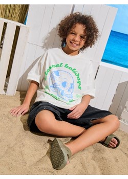 Sinsay - Koszulka z nadrukiem - kremowy ze sklepu Sinsay w kategorii T-shirty chłopięce - zdjęcie 178755183