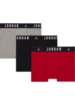 Bawełniane bokserki dla dużych dzieci Flight Jordan (3 pary) - Czerwony ze sklepu Nike poland w kategorii Majtki dziecięce - zdjęcie 178755353
