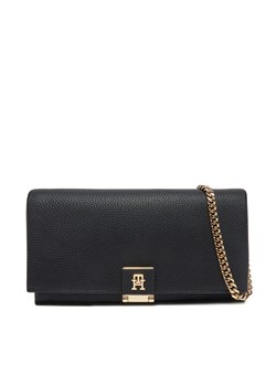 Torebka Tommy Hilfiger Th Her Flap W/Chain AW0AW17403 Czarny ze sklepu eobuwie.pl w kategorii Kopertówki - zdjęcie 178757231