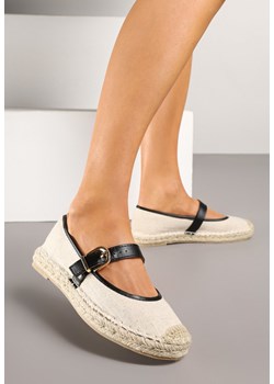 Czarno-Beżowe Espadryle na Podeszwie z Plecionki z Paskiem ze Sprzączką Ridimiria ze sklepu renee.pl w kategorii Espadryle damskie - zdjęcie 178759160