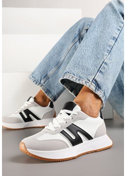 Biało-Czarne Sneakersy z Geometrycznym Wzorem Avisella ze sklepu born2be.pl w kategorii Buty sportowe damskie - zdjęcie 178761341
