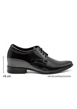 Buty męskie wizytowe skórzane P11 podwyższające +6 cm czarne ze sklepu butyolivier w kategorii Buty eleganckie męskie - zdjęcie 178764143