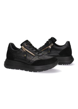 Skórzane półbuty damskie sneakersy Pollonus czarne 5-1719-002 ze sklepu butyolivier w kategorii Buty sportowe damskie - zdjęcie 178764802