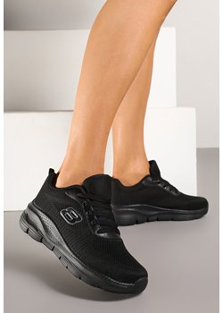 Czarne Siateczkowe Buty Sportowe Sneakersy na Piankowej Podeszwie Zdobione Aplikacją Sonessa ze sklepu renee.pl w kategorii Buty sportowe damskie - zdjęcie 178766914