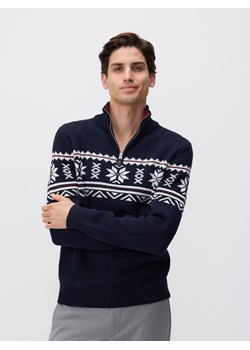 Reserved - Sweter z rozpinanym golfem - granatowy ze sklepu Reserved w kategorii Swetry męskie - zdjęcie 178774201