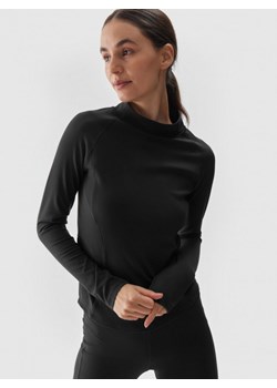 Damski longsleeve do jogi 4F 4FWAW24TFLOF292 - czarny ze sklepu Sportstylestory.com w kategorii Bluzki damskie - zdjęcie 178774773