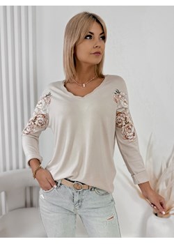 bluzka lecerra beżowa one size ze sklepu UBRA w kategorii Bluzki damskie - zdjęcie 178784863