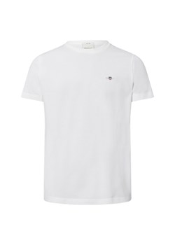 Gant Koszulka męska Mężczyźni Bawełna biały jednolity ze sklepu vangraaf w kategorii T-shirty męskie - zdjęcie 178806793