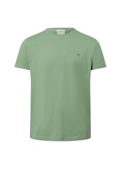 Gant Koszulka męska Mężczyźni Bawełna oliwkowy jednolity ze sklepu vangraaf w kategorii T-shirty męskie - zdjęcie 178806794
