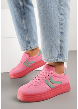 Fuksjowe Sneakersy w Stylu Klasycznych Tenisówek na Grubej Podeszwie Grelritia ze sklepu born2be.pl w kategorii Buty sportowe damskie - zdjęcie 178810861