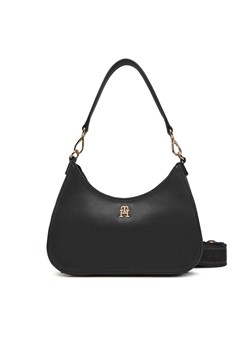 Torebka Tommy Hilfiger Th Logotape Shoulder Bag AW0AW17226 Czarny ze sklepu eobuwie.pl w kategorii Listonoszki - zdjęcie 178819021