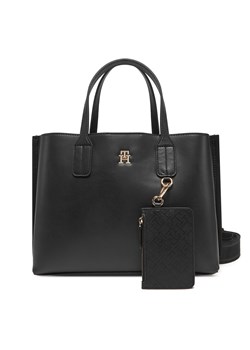 Torebka Tommy Hilfiger Th Distinct Mini Tote AW0AW17192 Czarny ze sklepu eobuwie.pl w kategorii Torby Shopper bag - zdjęcie 178819044