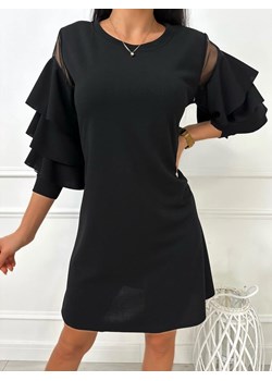 Czarna Sukienka z Falbankami ze sklepu ModnaKiecka.pl w kategorii Sukienki - zdjęcie 178821831