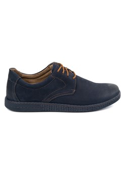 Buty męskie skórzane Casual 933/2 granatowe ze sklepu butyolivier w kategorii Półbuty męskie - zdjęcie 178823681