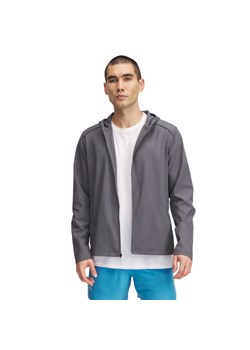 Męska kurtka do biegania Under Armour UA Storm Run Hooded Jacket - szara ze sklepu Sportstylestory.com w kategorii Kurtki męskie - zdjęcie 178828730