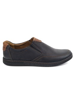Buty męskie skórzane Casual 854/2 czarne ze sklepu butyolivier w kategorii Półbuty męskie - zdjęcie 178831081