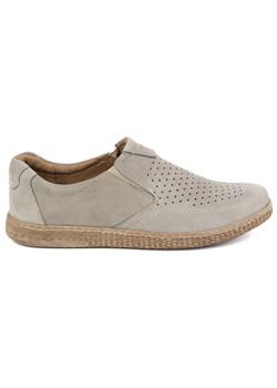 Buty męskie skórzane Casual 854/L/2 szare ze sklepu butyolivier w kategorii Półbuty męskie - zdjęcie 178831094