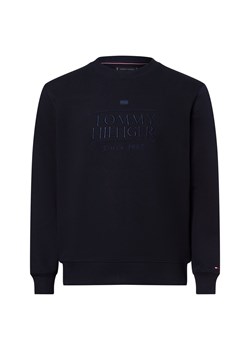 Tommy Hilfiger Bluza męska Mężczyźni Bawełna granatowy jednolity ze sklepu vangraaf w kategorii Bluzy męskie - zdjęcie 178850682