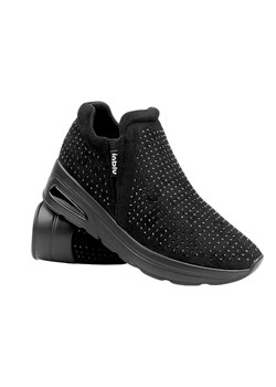 Wsuwane sneakersy damskie - INBLU IN-386, czarne ze sklepu ulubioneobuwie w kategorii Buty sportowe damskie - zdjęcie 178864421