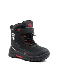 Śniegowce dziecięce AMERICAN CLUB Soft Shell HL 24/21(22), czarno-czerwone ze sklepu ulubioneobuwie w kategorii Buty zimowe dziecięce - zdjęcie 178865020
