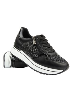 Sneakersy damskie z kryształkami- INBLU IN-392, czarne ze sklepu ulubioneobuwie w kategorii Buty sportowe damskie - zdjęcie 178868493