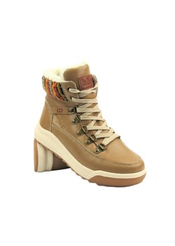 Trapery  damskie   - LEE COOPER 24-01-2985L, beżowe ze sklepu ulubioneobuwie w kategorii Workery damskie - zdjęcie 178868714
