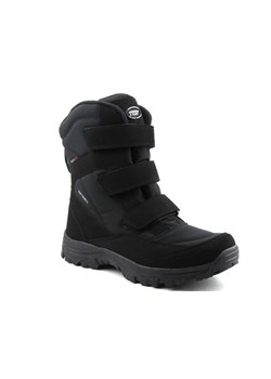 Śniegowce męskie z membraną i softshell - AMERICAN CLUB SN05/22, czarne ze sklepu ulubioneobuwie w kategorii Buty zimowe męskie - zdjęcie 178870923